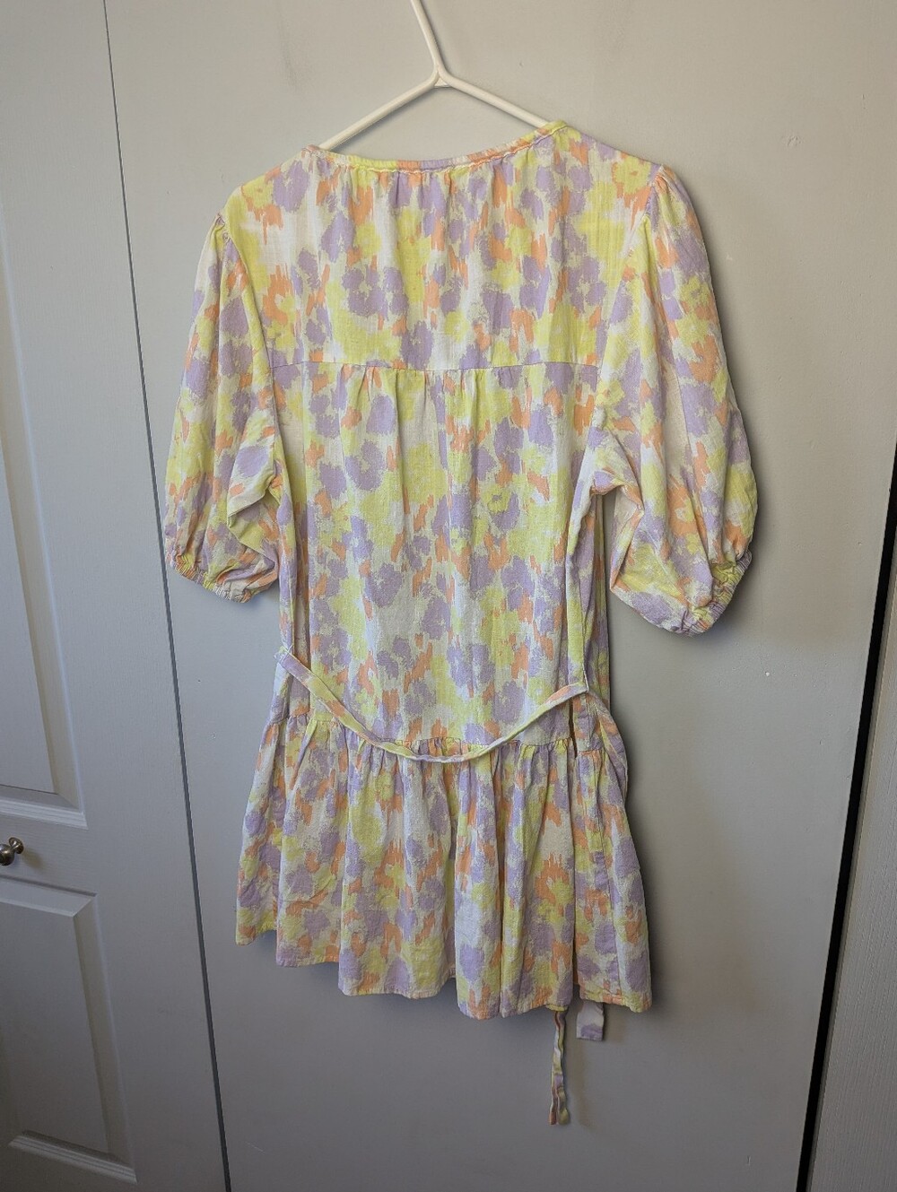SABO Women Mini Dress 1/2 Sleeves Size XS (Run Bigger) Pastel Colors Loose Fit - Picture 9 of 12